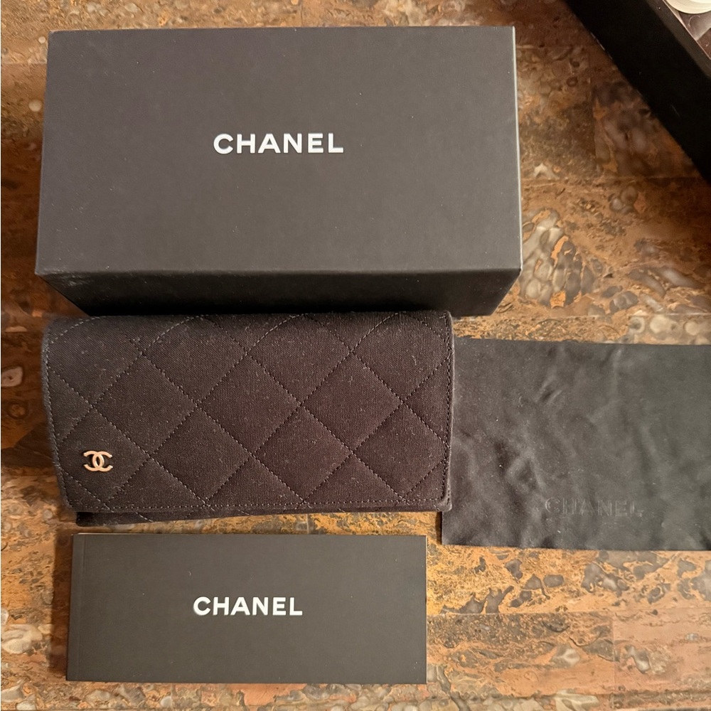 CHANEL Black Quilted Sunglasses Case